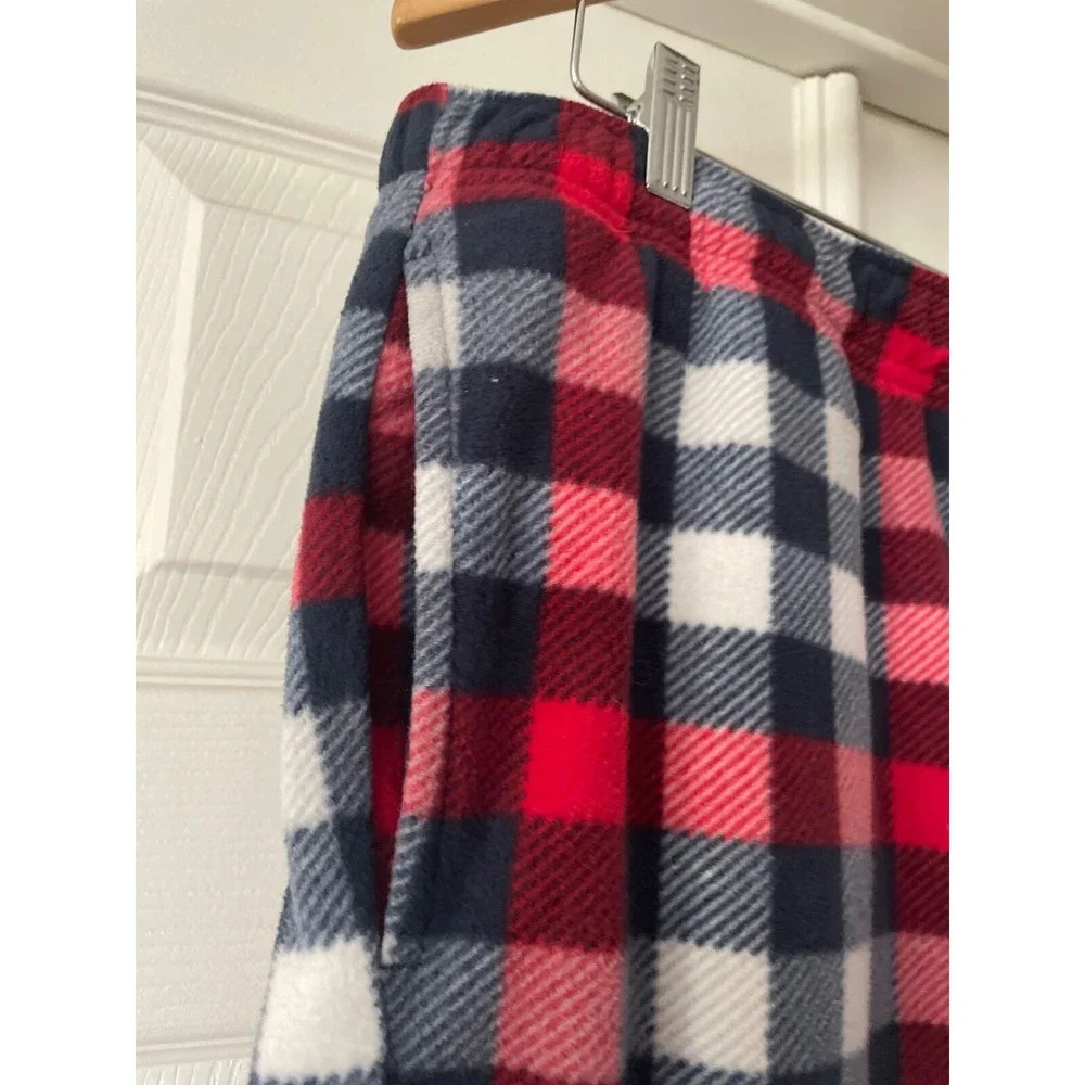 Celebrate Together Mens Fleece Lounge Pajama Bottoms Sz L Pockets Elastic Plaid - Picture 3 of 6